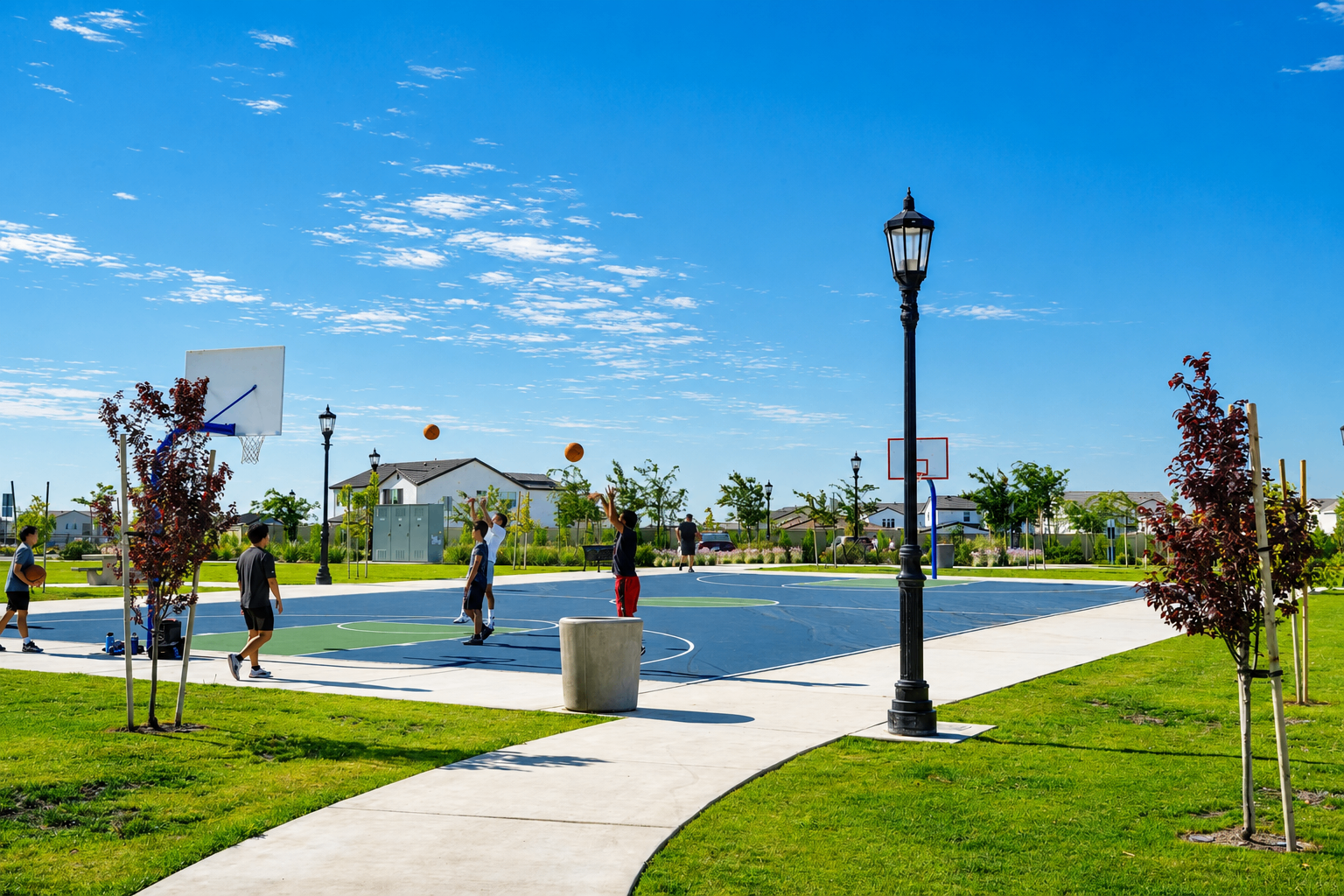 Community basketball courts